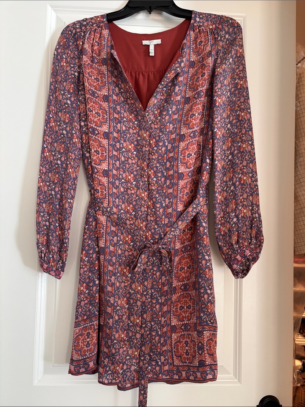 Joie Floral Print Mini Dress in Pink and Blue